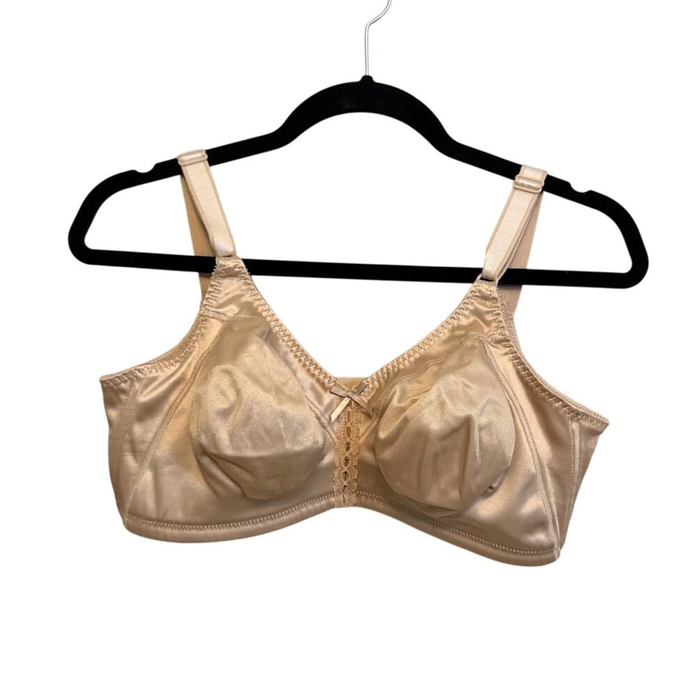 Bali No Wire Full Coverage Bra 38D Tan Intimate Comfort Everyday Satin Underwire